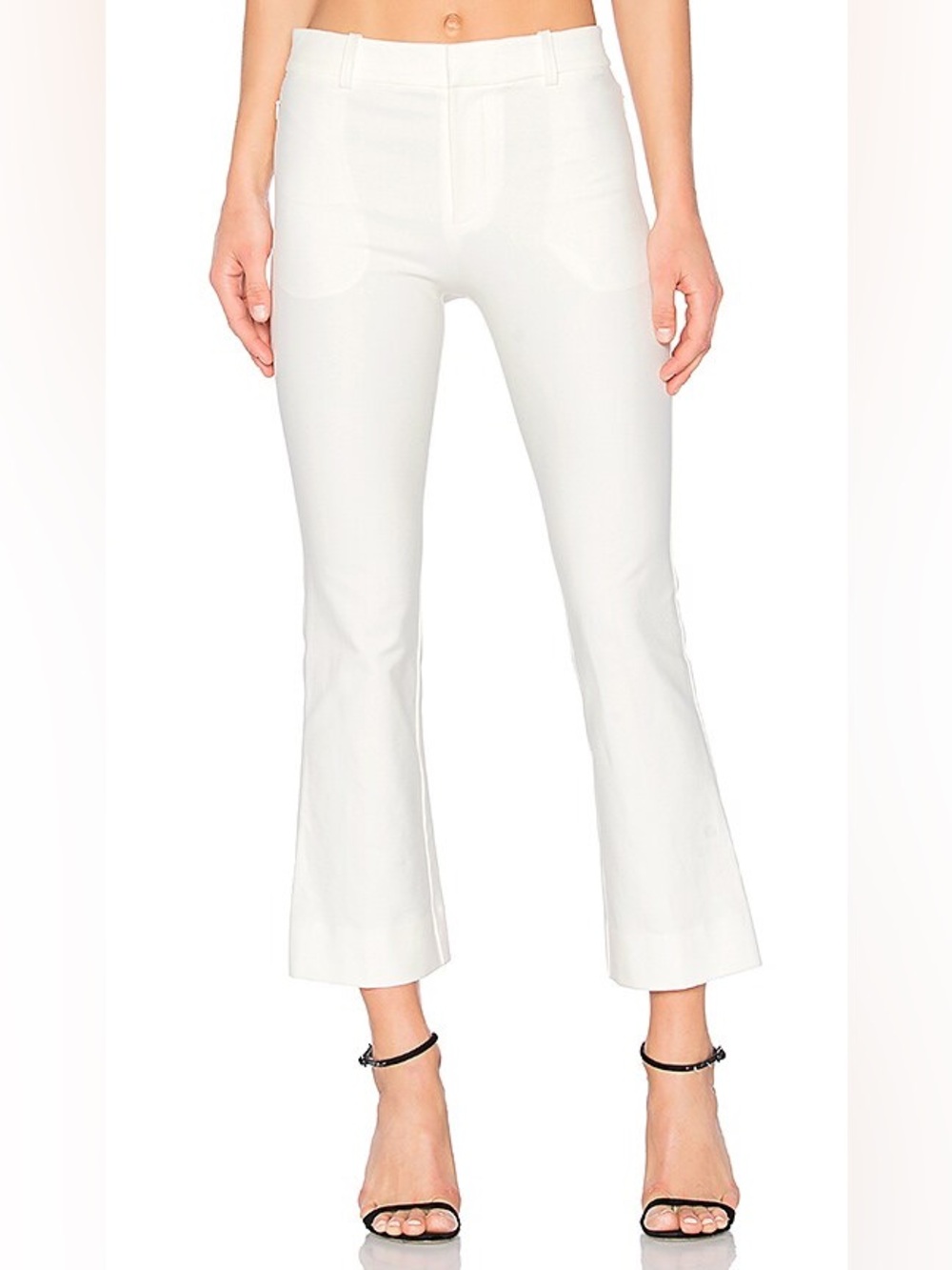 Derek Lam Crosby Crop Flare Pants in soft white